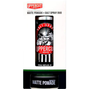 Набір для укладання волосся Uppercut Deluxe Матова помада Matte Pomade STD 100 г + Сольовий спрей Sea Salt Spray 150 мл (817891024233)