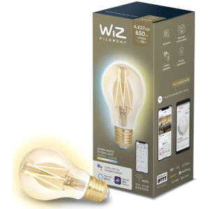 Розумна лампочка WIZ Smart LED WiFi A60 E27 WiZ DW FA Q Warm Dimmable Filament 550lm 2200K (WZE21026011-A) ТОП в Черкасах