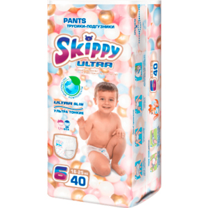 Трусики-подгузники детские Skippy Ultra размер 6 (16-25 кг) 40 шт (6942648910331)