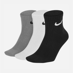 Шкарпетки Nike U Nk Everyday Ltwt Ankle 3Pr SX7677-901 38-42 (M) 3 пари Чорний/Білий/Сірий (888407239144)