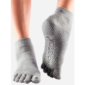 Шкарпетки ToeSox Grip Full Toe Ankle L (43-45) Сірі (841090108364) ТОП в Черкасах