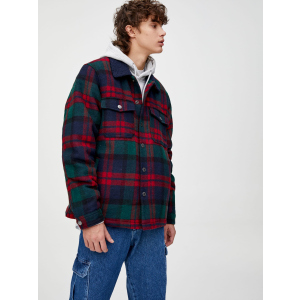 Куртка-рубашка Pull & Bear 9474/540/401 M Красная в клетку (09474540401039) лучшая модель в Черкассах