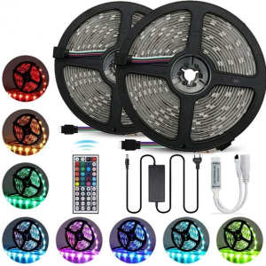 Светодиодная лента Xmas RGB 5050 300 LED комплект 2м цветная для фоновой подсветки телевизора