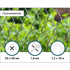 Сітка Рабиця оцинкована Сітка Захід 50х50/1,8мм 1,2м/10м в Черкасах