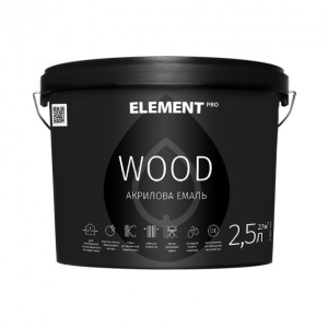 Акриловая эмаль для дерева ELEMENT PRO WOOD 2,5 л