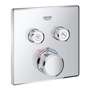 Внешняя часть смесителя без скрытой части GROHE Grohtherm SmartControl хром латунь 158x158мм 29124000 ТОП в Черкассах