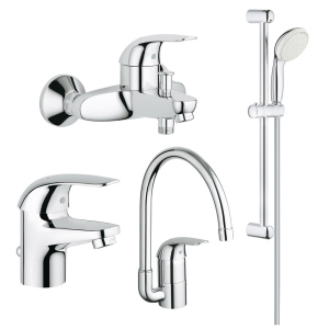 Набор смесителей 4  в 1 Grohe Euroeco 123242K (23262000+32743000+27598001+32752000) лучшая модель в Черкассах