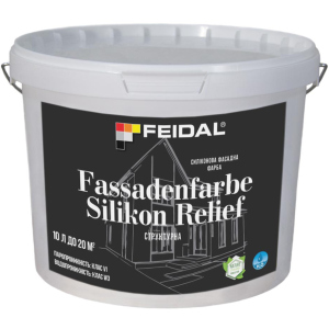 Силиконовая фасадная краска Feidal Fassadenfarbe Silikon Relief 10 л (4820232441275) в Черкассах