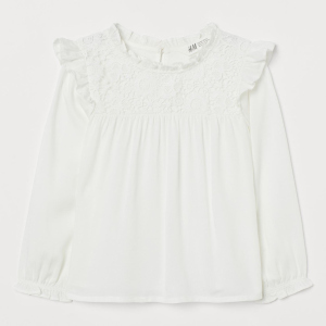 Блуза H&M 1412-850791 110 см Білий (hm00103616024) краща модель в Черкасах