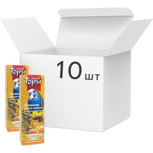 Упаковка паличок для хвилястих папуг Topsi яєчно-медові 100 г 10 шт (14820122203645) в Черкасах