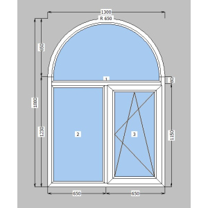 Арка металлопластиковая Rehau Euro 60 mm 1-створчатое поворотно-откидное, фурнитура Siegenia, 1300х1880 мм, белая лучшая модель в Черкассах