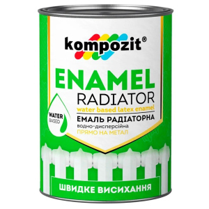 Емаль водно-дисперсійна Kompozit РАДІАТОРНА 3 літри Біла матова краща модель в Черкасах