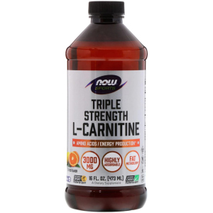 Жироспалювач NOW Foods Carnitine Liquid 3000 мг - 473 мл Citrus (733739000644) краща модель в Черкасах