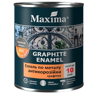 Эмаль антикоррозийная по металлу 3 в 1 графитная Maxima Серая 2,3 кг