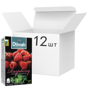 Упаковка чаю Dilmah чорного Малина 12 пачок по 20 пакетиків (19312631142218) в Черкасах