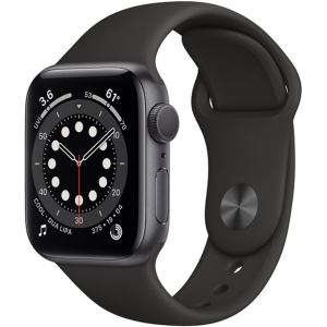 Смарт-часы Apple Watch Series 6 GPS 40mm Space Grey Aluminium Case with Black Sport Band (MG133UL/A) краща модель в Черкасах