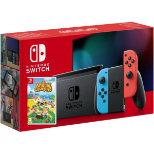 купить Nintendo Switch Neon Blue-Red (Upgraded version) + Игра Animal Crossing: New Horizons (русская версия)