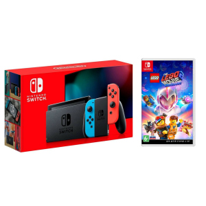 Nintendo Switch Neon blue/red - Оновлена ​​версія + The LEGO Movie 2 Videogame для Nintendo Switch російські субтитри ТОП в Черкасах