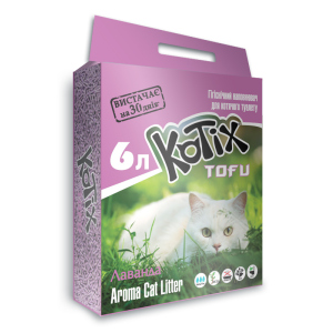 Наполнитель для кошачьего туалета Kotix Тофу Lavender Соевый комкующий 2.55 кг (6 л) (6972345440053) ТОП в Черкассах