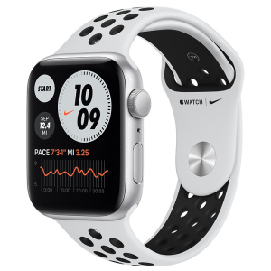 Смарт-часы Apple Watch SE Nike GPS 44mm Silver Aluminum Case with Pure Platinum/Black Nike Sport Band (MYYH2UL/A) в Черкассах