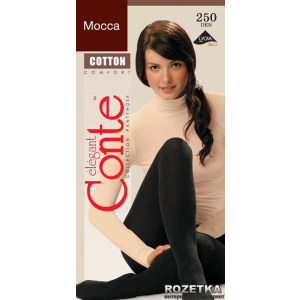 Колготки Conte з бавовни Cotton 250 Den 3 р. Mocca -4811473069045 ТОП в Черкасах