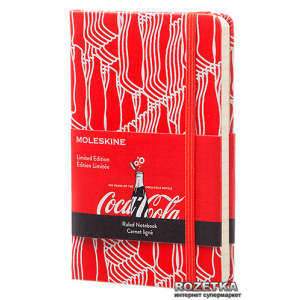 Нотатник Moleskine Coca-Cola 9 х 14 см 192 сторінки в лінійку Червона (8051272891249) ТОП в Черкасах