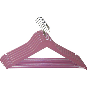 Набор вешалок для одежды Мій Дім EveryDay 44.5х23х1.2 см 6 шт Розовых (RE05163P/6) ТОП в Черкасах