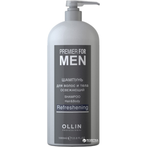 Шампунь Ollin Professional Ollin Premier For Men для волосся та тіла Освіжаючий 1000 мл (4620753729759)