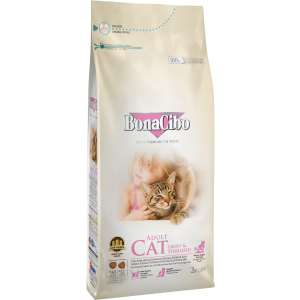 Сухий корм для кішок BonaCibo Adult Cat Light&Sterilized з м'ясом курки, анчоусами та рисом 2 кг (BC406137) рейтинг