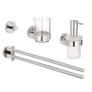 Набор аксессуаров 4в1 Grohe Essentials 40846001 хром (29458) ТОП в Черкассах