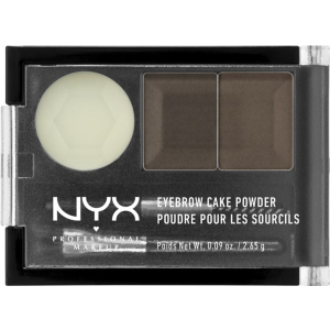 Тени и воск для бровей NYX Professional Makeup Eyebrow Cake Powder 02 Dark Brown/brown 2.64 г (800897123871) лучшая модель в Черкассах