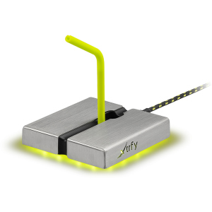 Тримач для кабелю Xtrfy B1 with 4 USB2.0 Grey-Yellow (XG-B1-LED) краща модель в Черкасах