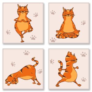 Набор для росписи по номерам Идейка Yoga-cat 18 x 18 см (KNP010) (4823104312185) ТОП в Черкассах