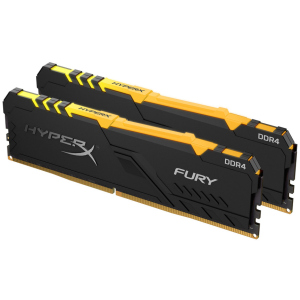 Оперативна пам'ять HyperX DDR4-3000 16384MB PC4-24000 (Kit of 2x8192) Fury RGB Black (HX430C15FB3AK2/16) краща модель в Черкасах